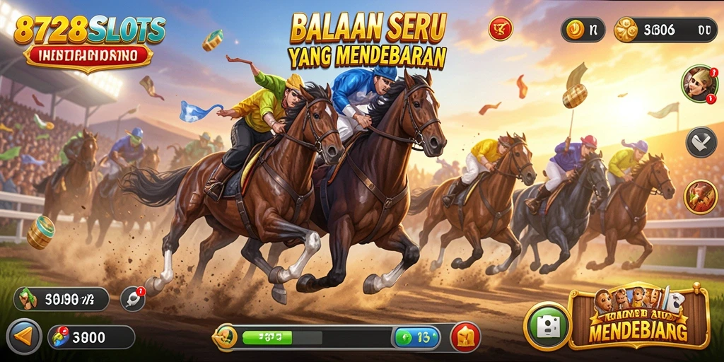 Tampilan gameplay seru balapan di 8728SLOTS.