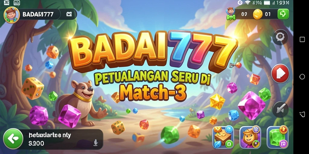Tampilan gameplay BADAI777 yang seru dan penuh warna.