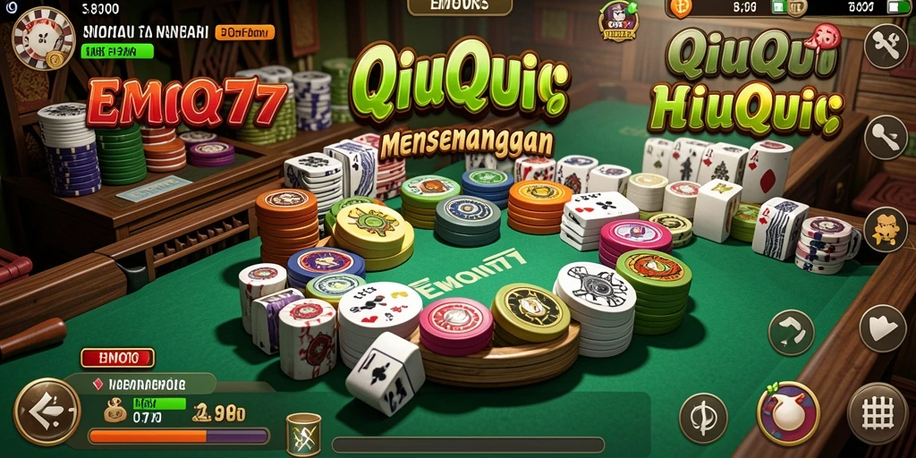 Tampilan gameplay EMON77 yang penuh aksi dan strategi QiuQiu.