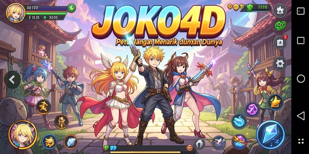 Screenshot dari game JOKO4D yang menunjukkan aksi pertarungan karakter anime.