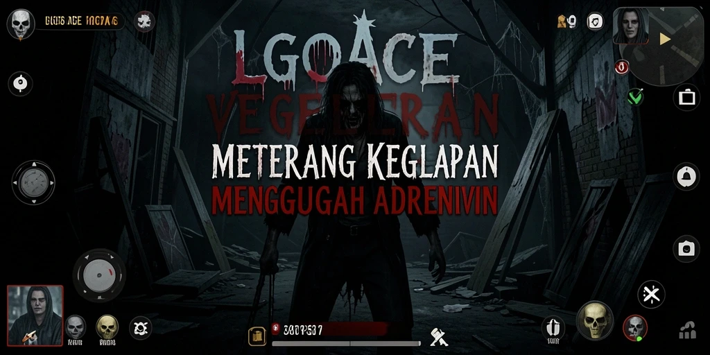 Tampilan gameplay LGOACE yang menakutkan dengan suasana horor mendalam.