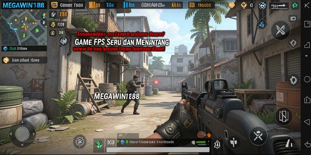 Tampilan gameplay menegangkan di MEGAWIN188 dengan aksi tembak-menembak yang intens.