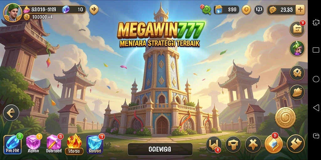 Tampilan gameplay menarik dari MEGAWIN777 dengan strategi Tower Defense.