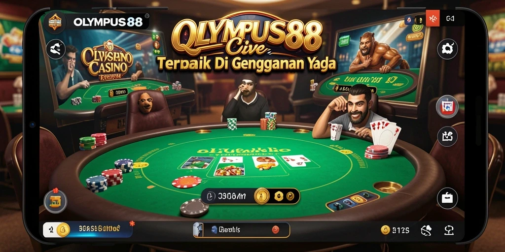 Screenshot gameplay OLYMPUS88 menampilkan suasana Live Casino yang mendebarkan.
