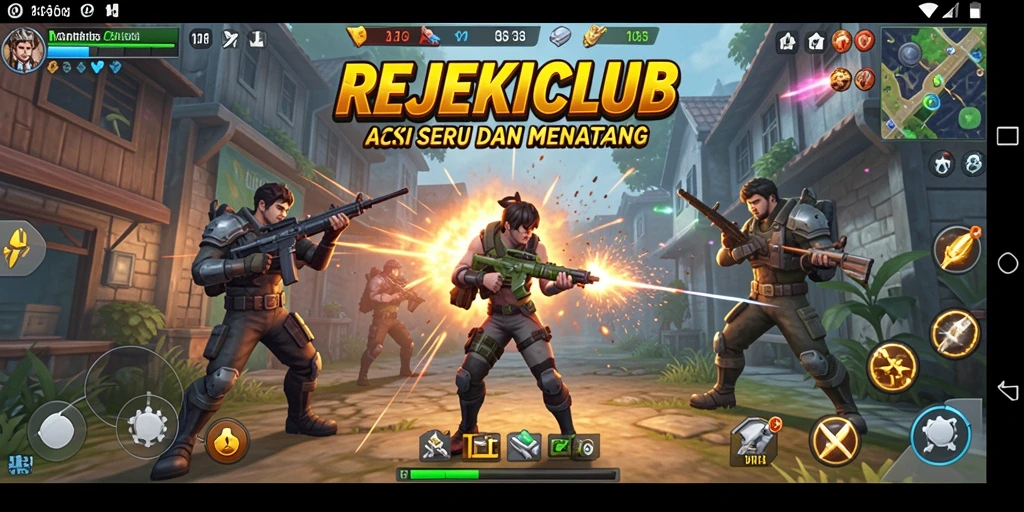 Tampilan aksi mendebarkan dalam gameplay REJEKICLUB