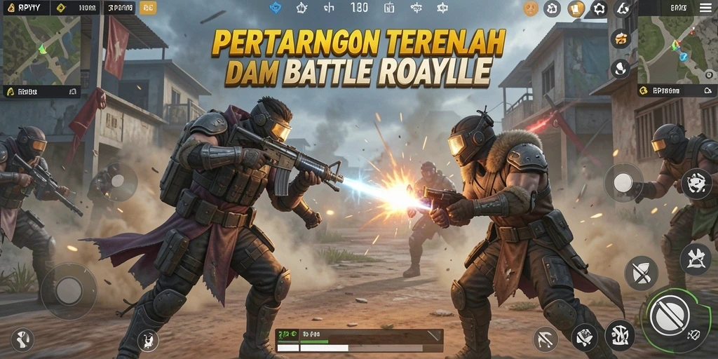 Tampilan menegangkan pertarungan Battle Royale RPYYY di alam terbuka.