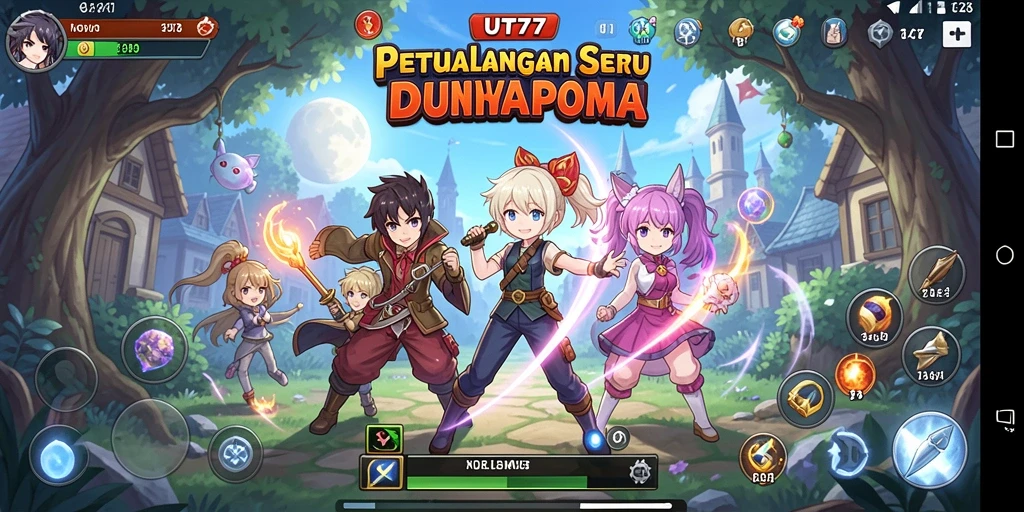 Tampilan gameplay yang menarik dengan karakter Anime ikonik.