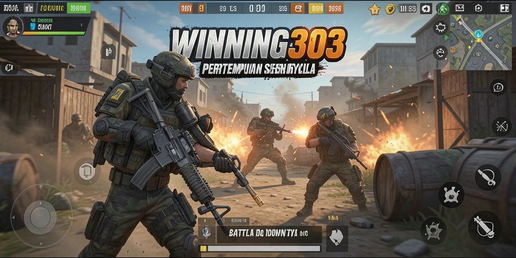 Tampilan gameplay seru dalam pertempuran Battle Royale.